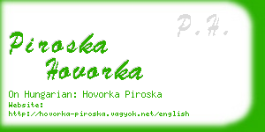 piroska hovorka business card